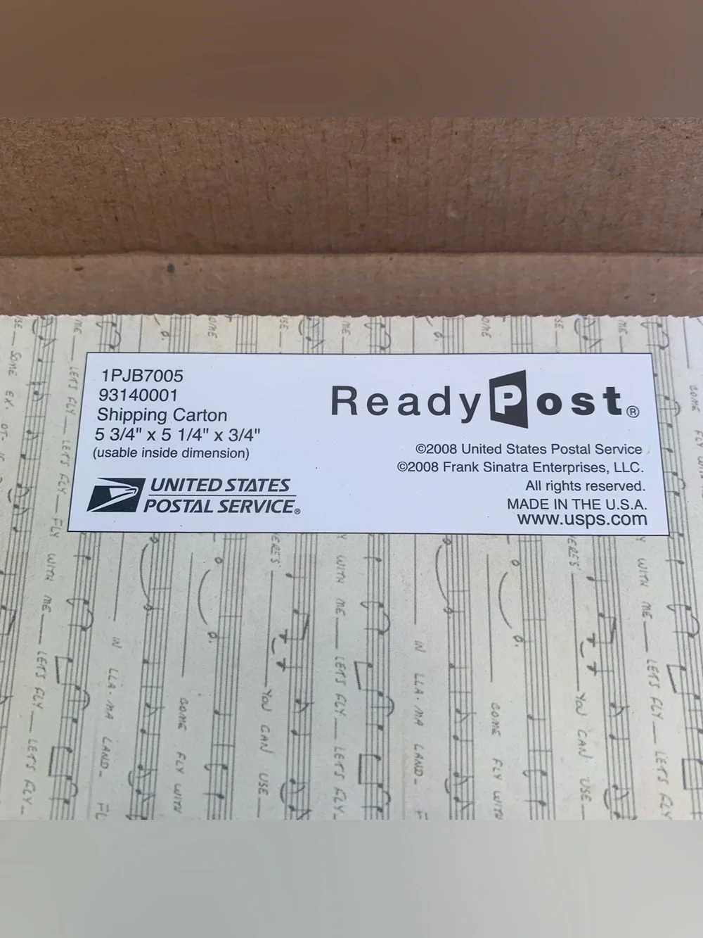 Vintage USPS Ready Post Frank Sinatra CD Gift Box Mailing Carton